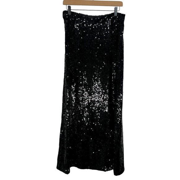 Calypso St Barth Sequin Maxi Skirt Silk Long Party Special Occasion Black XS - Picture 6 of 13